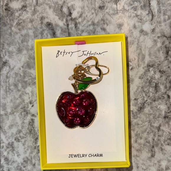 Betsey Johnson Jewelry - Betsey Johnson Sparkling Red Apple Bag Charm